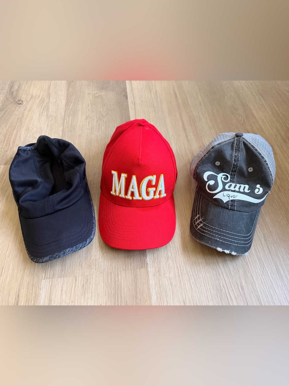 Hat Bundle Lot of 3 Casual Trucker & Athletic Caps Velcro Adjustable